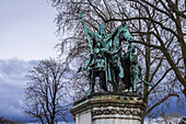 Statue von Karl dem Großen vor der Kathedrale Notre Dame; Paris, Frankreich