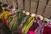 In Amaru Community Of Sacred Valley Near Urubamba, Traditional Native Dyes Used On Wool; Urubamba Province, Cusco, Peru