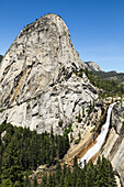 View Of Liberty Cap And Nevada Fall, Yosemite National Park; California, United States Of America