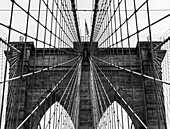 Grid Pattern Of Supports On The Brooklyn Bridge; New York City, New York, United States Of America