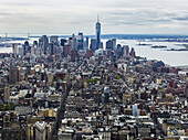 Cityscape Of New York City And The Rivers; New York City, New York, United States Of America