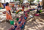 Women selling onions, Koka Reservoir (Lake Gelila); Oromia Region, Ethiopia