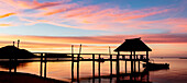 Pier off Malolo Island in the South Pacific at sunrise; Malolo Island, Fiji