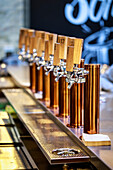 Craft beer on tap, The Forks Market; Winnipeg, Manitoba, Canada