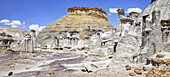 Unique rock formations, Bisti Badlands, Bisti/De-Na-Zin Wilderness, San Juan County; New Mexico, United States of America
