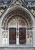 Verschnörkelter Haupteingang der Synodenhalle der Kathedrale St. John the Divine, Manhattan; New York City, New York, Vereinigte Staaten von Amerika