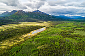 The mountains near Haines Junction during summer in the Yukon; Haines Junction, Yukon, Canada