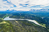 The mountains near Haines Junction during summer in the Yukon; Haines Junction, Yukon, Canada