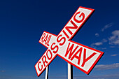 Railway Crossing Sign, Lake Magadi, Rift Valley Lakes, Kenya