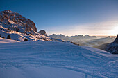 Grödnerjoch und Sellagruppe, Gröden, Bezirk Bozen, Trentino-Südtirol, Dolomiten, Italien