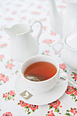Tea Set with Cup of Tea, Studio Shot