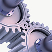 3D-Illustration of Gears on White Background