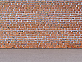 Digitale Illustration einer Backsteinmauer und eines Betonbodens