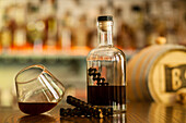 Bottle of Liquor in Bar