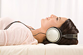 Woman Listening to Music with Headphones