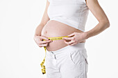 Pregnant Woman Measuring Her Belly