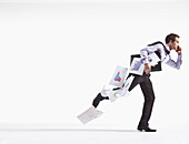 Hurried Businessman Dropping Papers