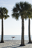 Frau übt Yoga, Hudson Beach, Florida, USA