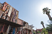 Rugs Hanging from Roof, Marrakesh, Morocco