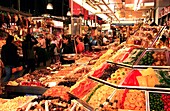 Barcelona, Catalonia, Ireland; People Shopping In Market