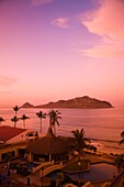 Idillic View Of Holiday Resort At Dawn; Mazatlan, Sinaloa State, Mexico