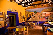 Interior Of Typical Mexican Restaurant; Concordia, Sinaloa, Mexico