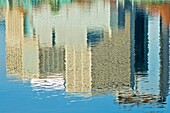 Willamette River, Portland, Oregon, Usa; Reflection Of Buildings In A River