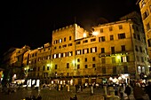 Piazza Del Campo At Night; Siena, Tuscany, Italy