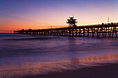 Municipal Pier At Sunset; San Clemente, California, Usa