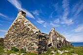 Das verlassene Dorf; Riasg Buidhe, Colonsay, Insel Colonsay, Schottland, Uk