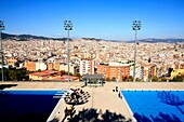 Barcelona, Katalonien, Spanien; Olympische Schwimmbäder im Parc Montjuic
