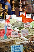 Istanbul, Turkey; Spice Display In The Grand Bazaar