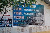 Billboard Advertising Language School On Wall