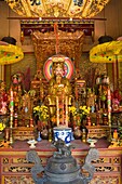 Buddist Temple Interior; Tao Dan Culture Park, Ho Chi Minh City (Saigon), Southern Vietnam Region, Vietnam