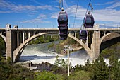 Spokane Falls Skyride Over Riverfront Park; Spokane, Washington, Usa