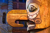 Totem Pole In Pioneer Square; Seattle, Washington State, Usa