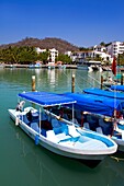 Santa Cruz Port, Bahias De Huatulco, Oaxaca State, Mexico; Boats In Marina