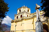 Nuestra Senora De Las Mercedes, Antigua, Guatemala, Central America; Statue Of Father Bartolome De Las Casas Outside Of Church