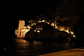 Torre Clavel, Positano, Amalfi Coast, Italy; Waterfront Buildings Illuminated At Night