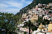 Cathedral Of Our Lady Of The Assumption, Positano, Amalfi Coast, Italy; Coastal Buildings And Church