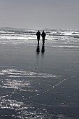 Zwei Menschen gehen am Strand spazieren