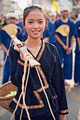 Junges Mädchen auf dem Blumenfest, Chiang Mai, Thailand