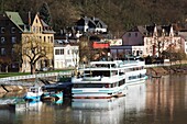 Boote am Hafen; Vallendar, Rheinland-Pfalz, Deutschland