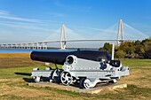 Kanone am Patriots Point Naval & Maritime Museum, Charleston, South Carolina, USA