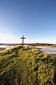 Cross On A Hill Overlooking Valley, Alnmouth, Northumberland, England