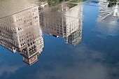 Reflection In Water Of Chicago, Illinois, Usa