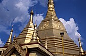 Golden Stupas At Sule Paya Temple