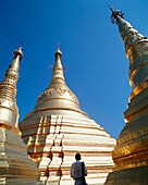 Man At The Gilded Pagoda Of Shwe Dagon, Rangoon, Myanmar