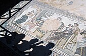 Tourists' Shadows Against The Mosaic Floor Of House Of Theseus