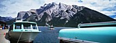 Boats On Lake In Canadian Rockies